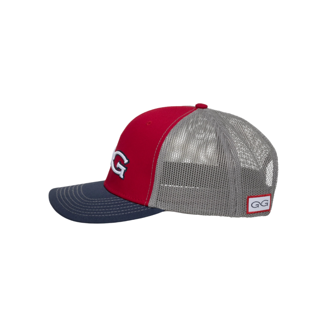 Gameguard Men's Tricolor Mesh Logo Embroidered Red Cap