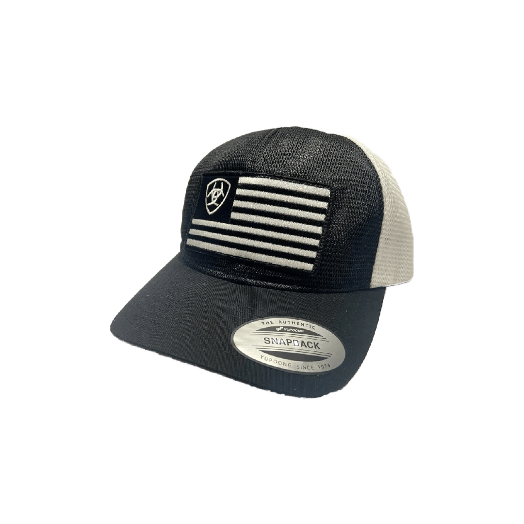 Ariat Men's Mesh US Flag Patch Black Cap