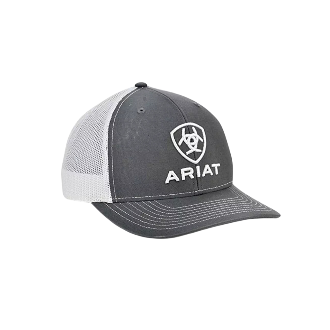 Ariat Men's Mesh Logo Embroidered Grey Cap