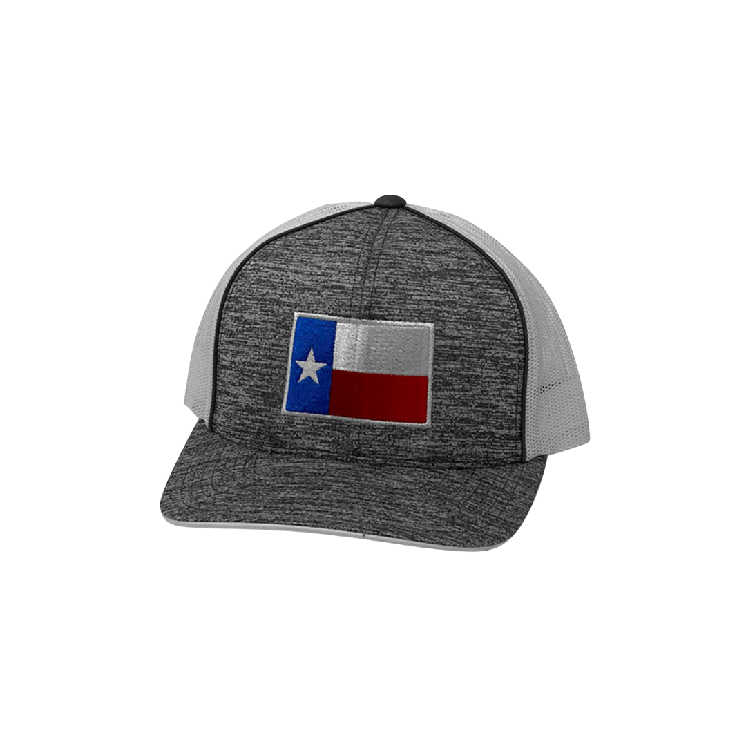 Oil Field Men's Texas Flag Mesh Back Flex Fit Ball Grey Cap