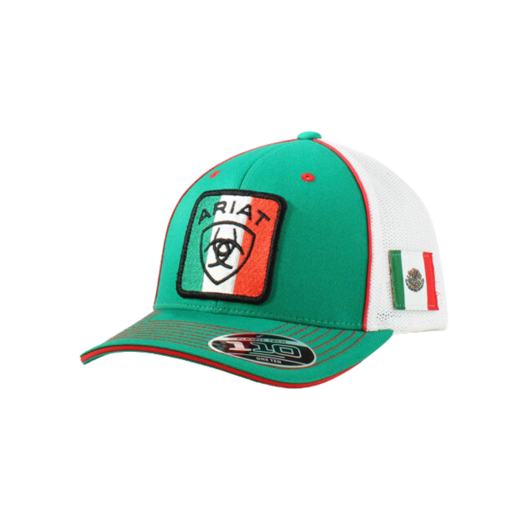 Ariat Men's 110 Mesh Mexico Logo Green Cap