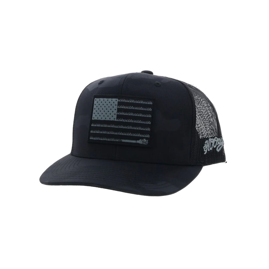 Hooey Kid's Liberty Roper 6 Panel Trucker Black Cap