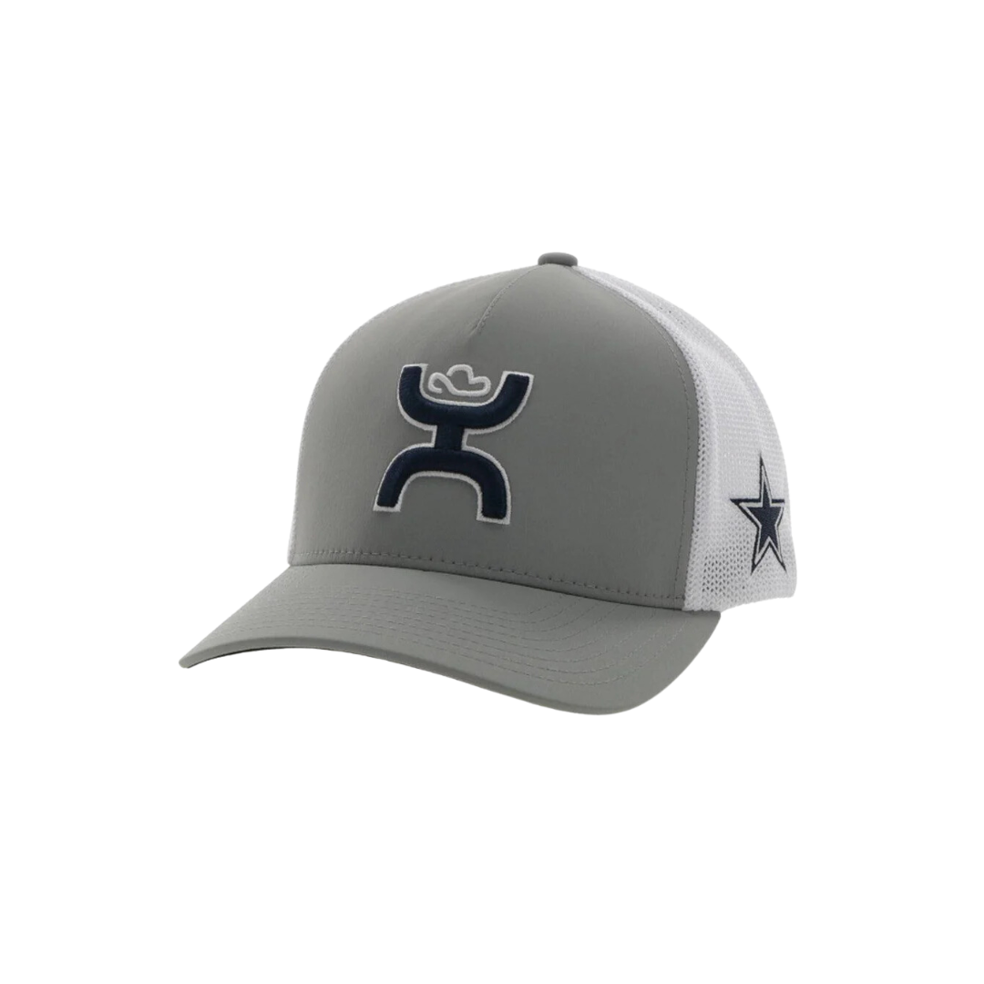 Hooey Men's Dallas Flexfit Grey White Cap