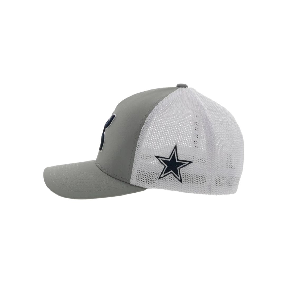 Hooey Men's Dallas Flexfit Grey White Cap