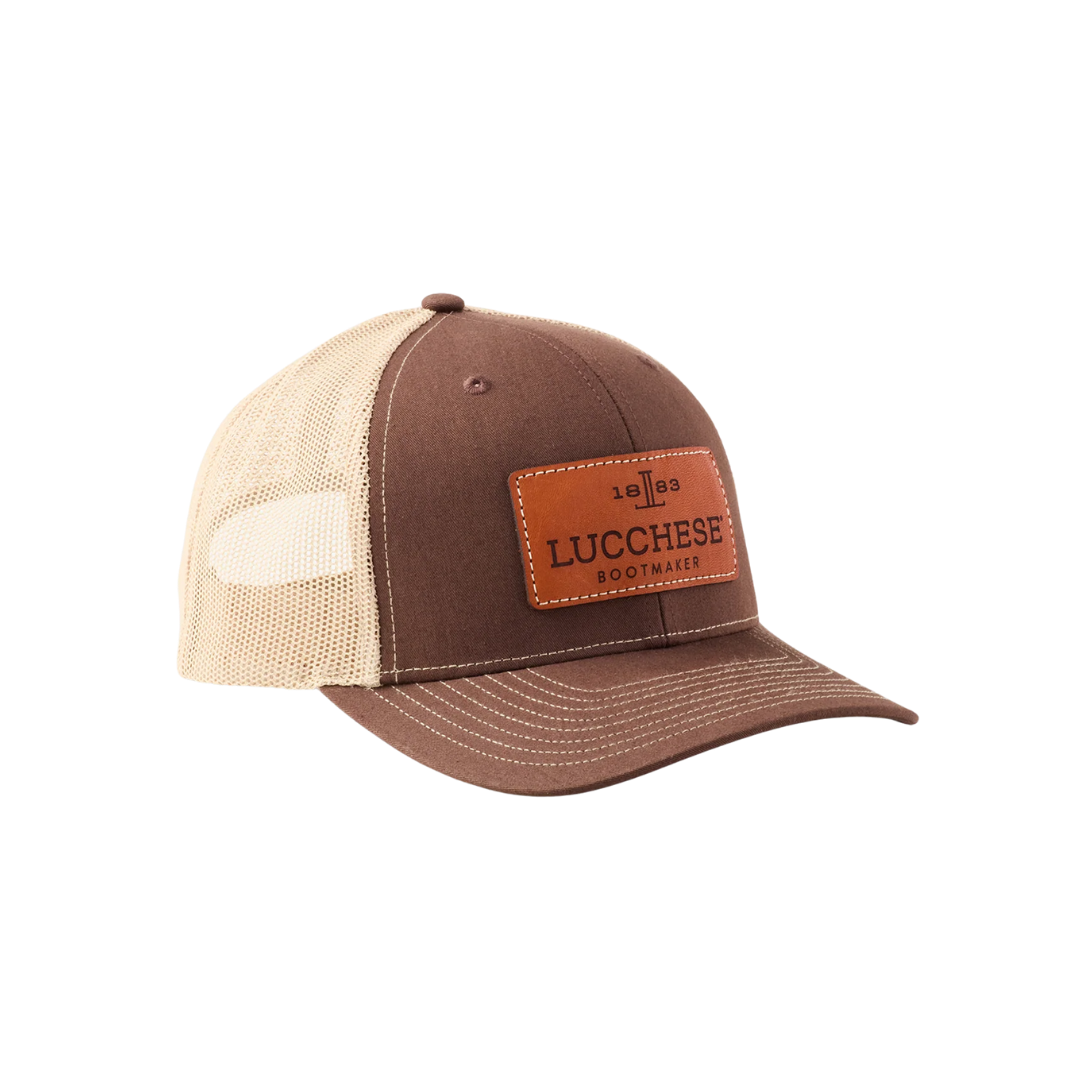 Lucchese Boot Men's Leather Patch Brown Khaki Cap