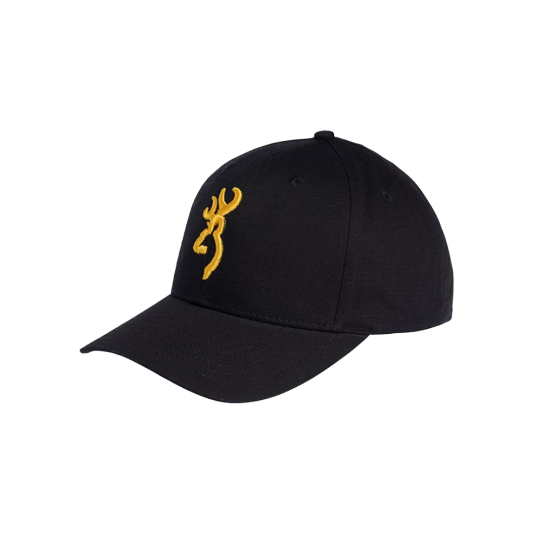 Browning Men's Ripstop Gold Logo Black Cap