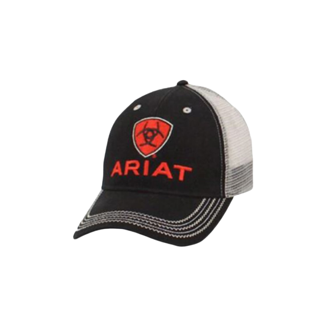 Ariat Men's Logo Embroidered Mesh Black Cap