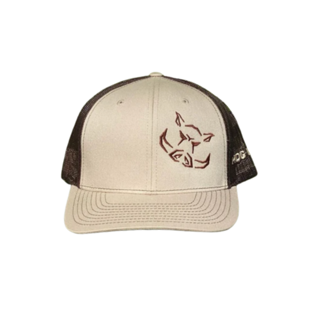 Hog Life Men's Embroidered Brown Cap