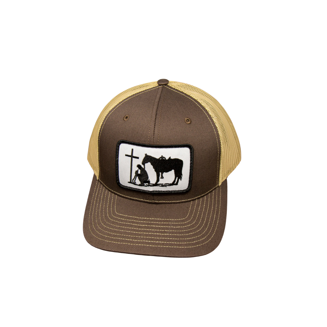 Dally Up Men's Cowboy Prayer Brown Tan Cap
