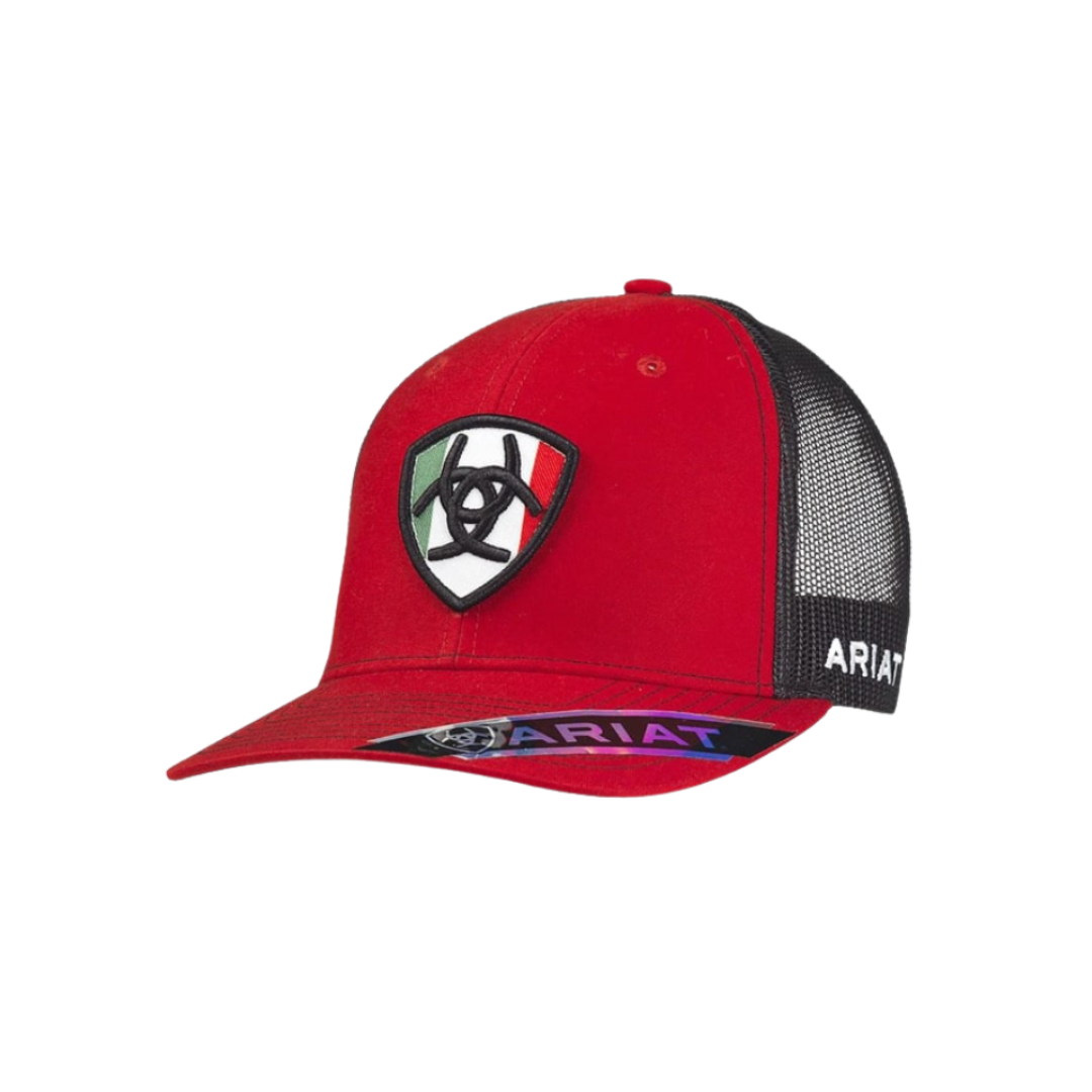 Ariat Men's Mesh Shield MX Flag Red Cap