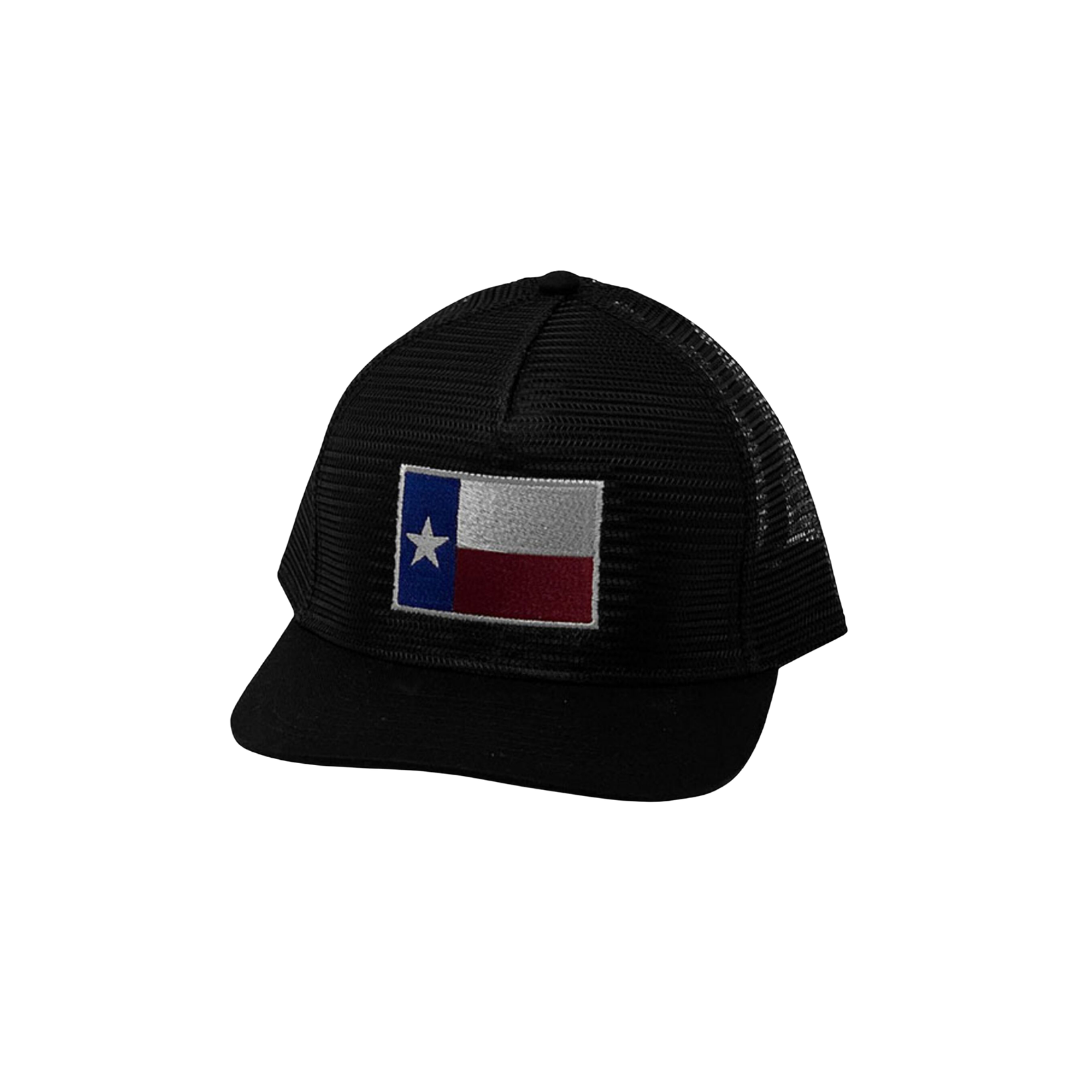 Oil Field Hats Men's Black Texas Flag Mesh-Back Ball Cap