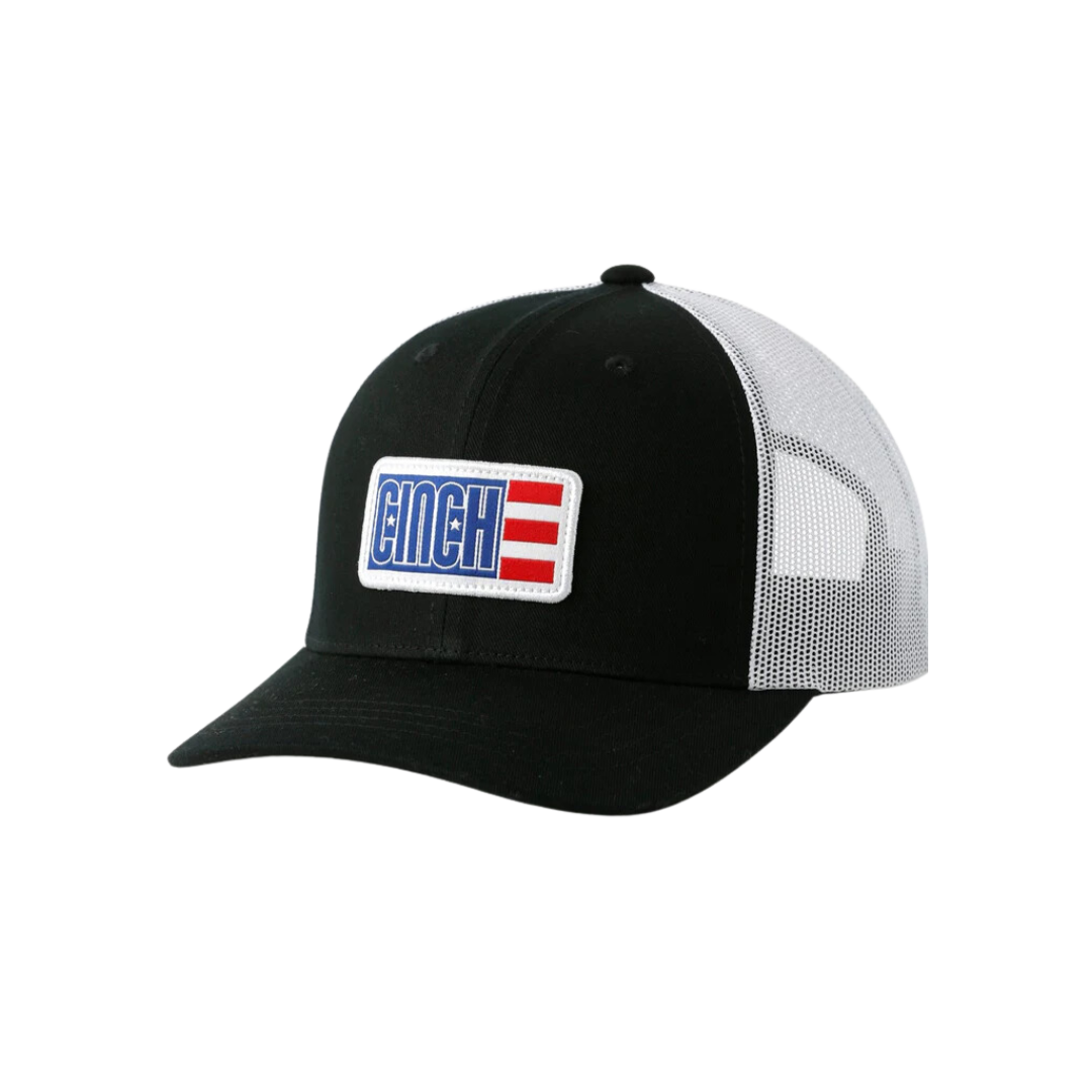Cinch Men's Cap Front Logo Mesh Back Closure Black Cap