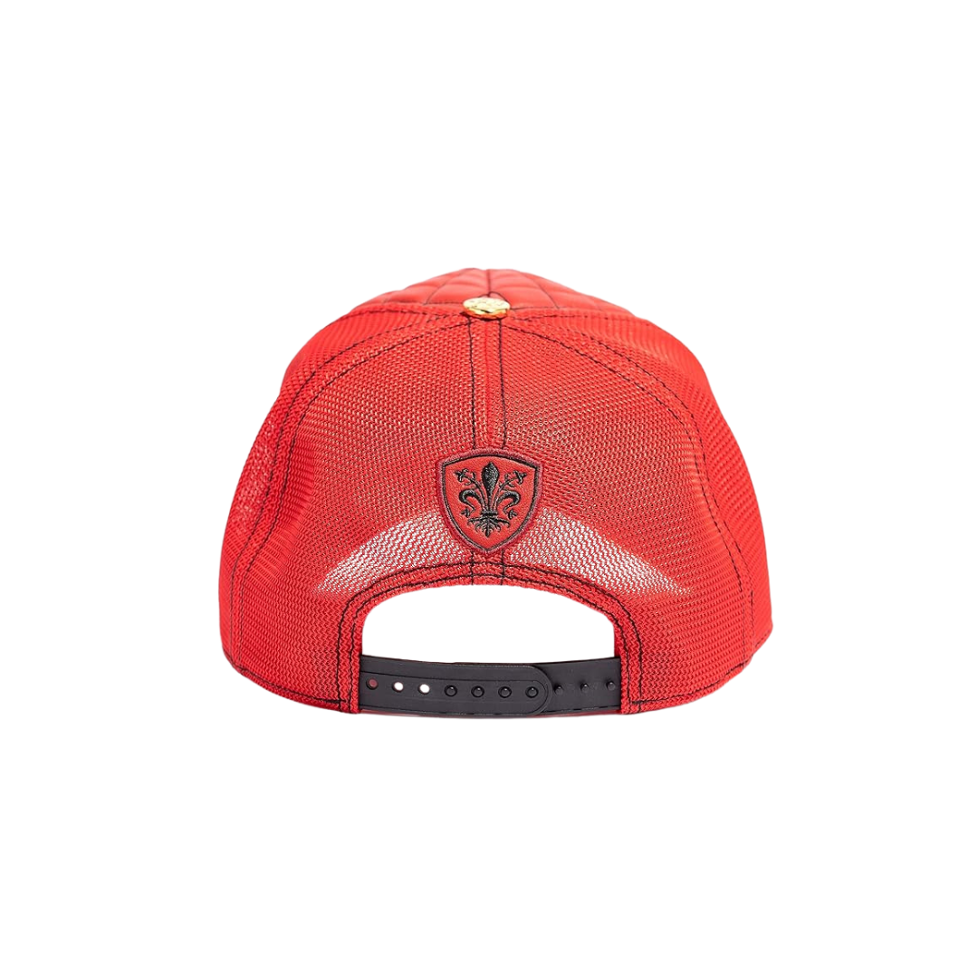 Red Monkey Men's Skull Luxe Red Cap