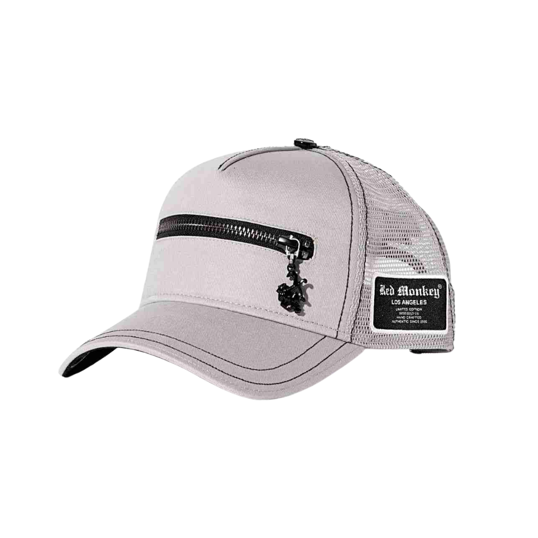 Red Monkey Zipper Silver Cap