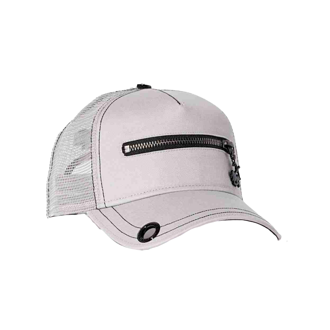 Red Monkey Zipper Silver Cap