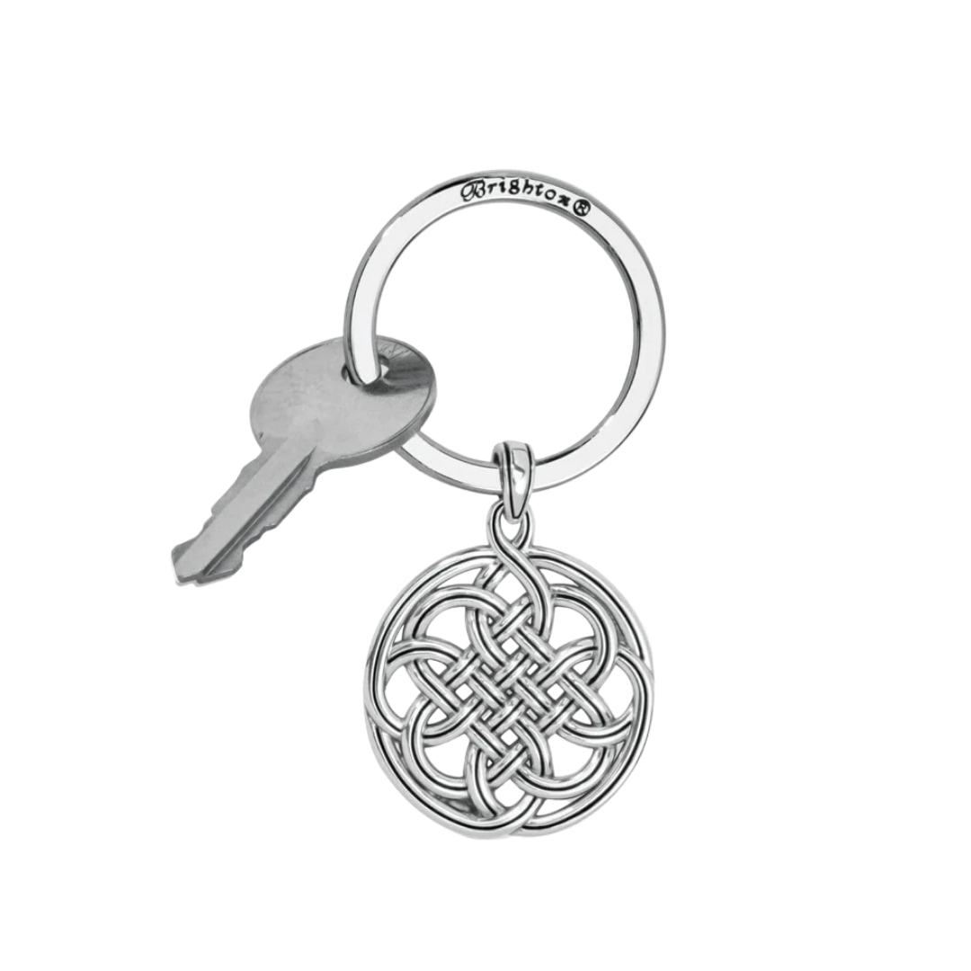 Brighton Women's Interlok Medallion Round Grey Key Fob