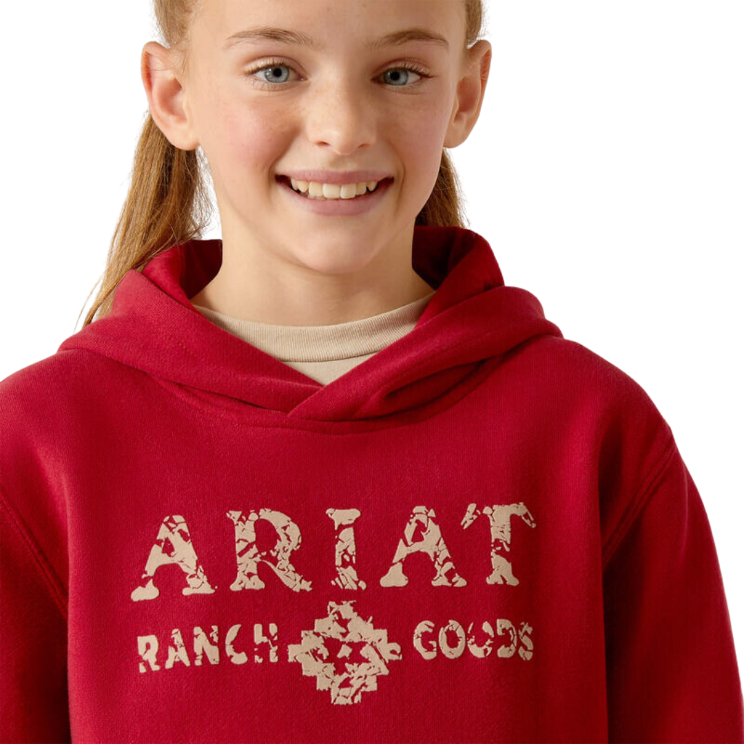 Ariat Youth Girl's Ranch Goods Rio Red Hoodie