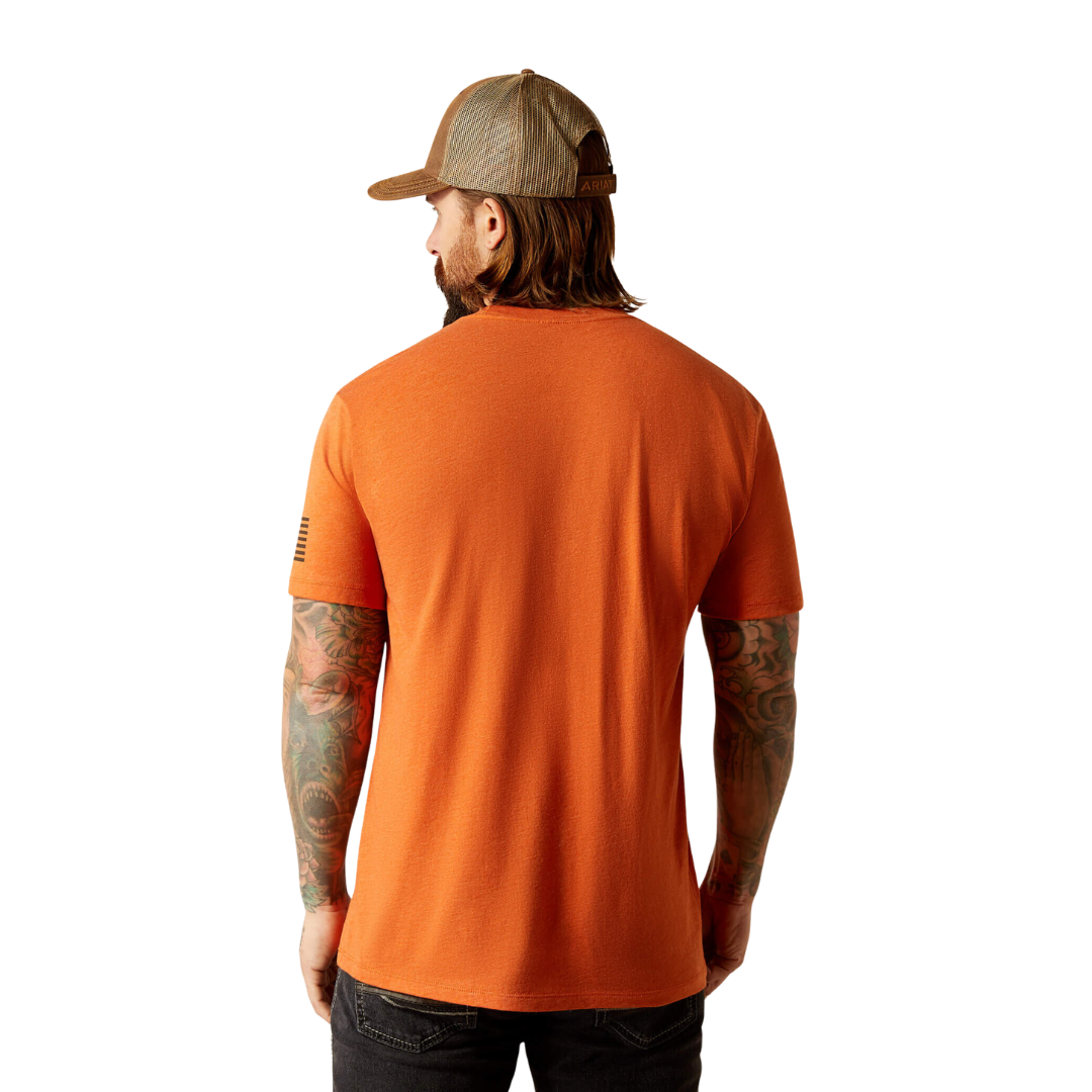 Ariat Men's Shield Flag Adobe Heather Tee Shirt