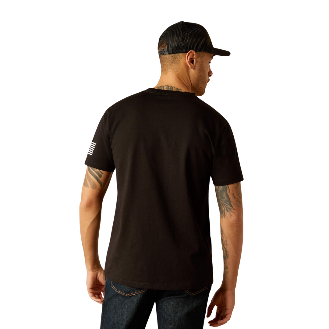 Ariat Men's Shield Flag Black Tee Shirt