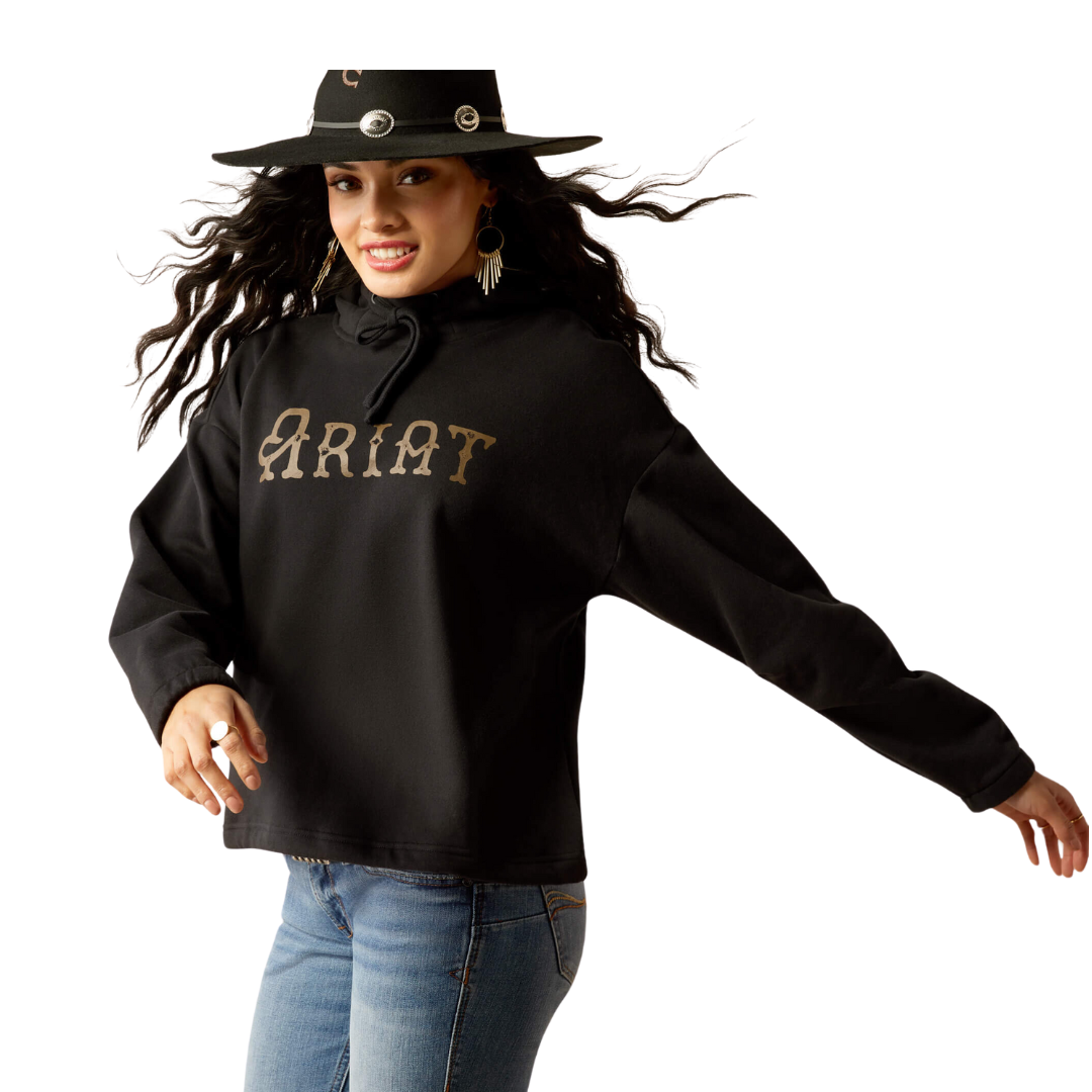 Ariat Women's Essential Leopard Black Hoodie