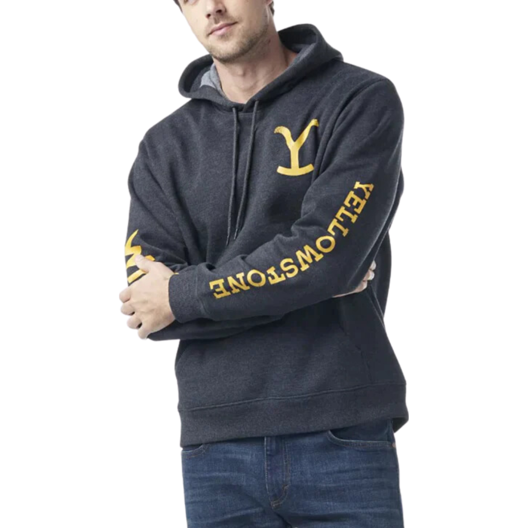 Wrangler Men's Yellowstone Dutton Ranch Grey Hoodie
