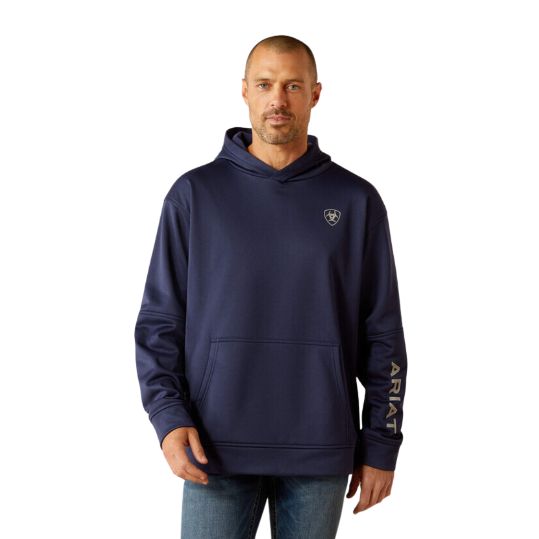 Ariat Men's Tek Fleece 2.0 American Circle Navy Heather Hoodie