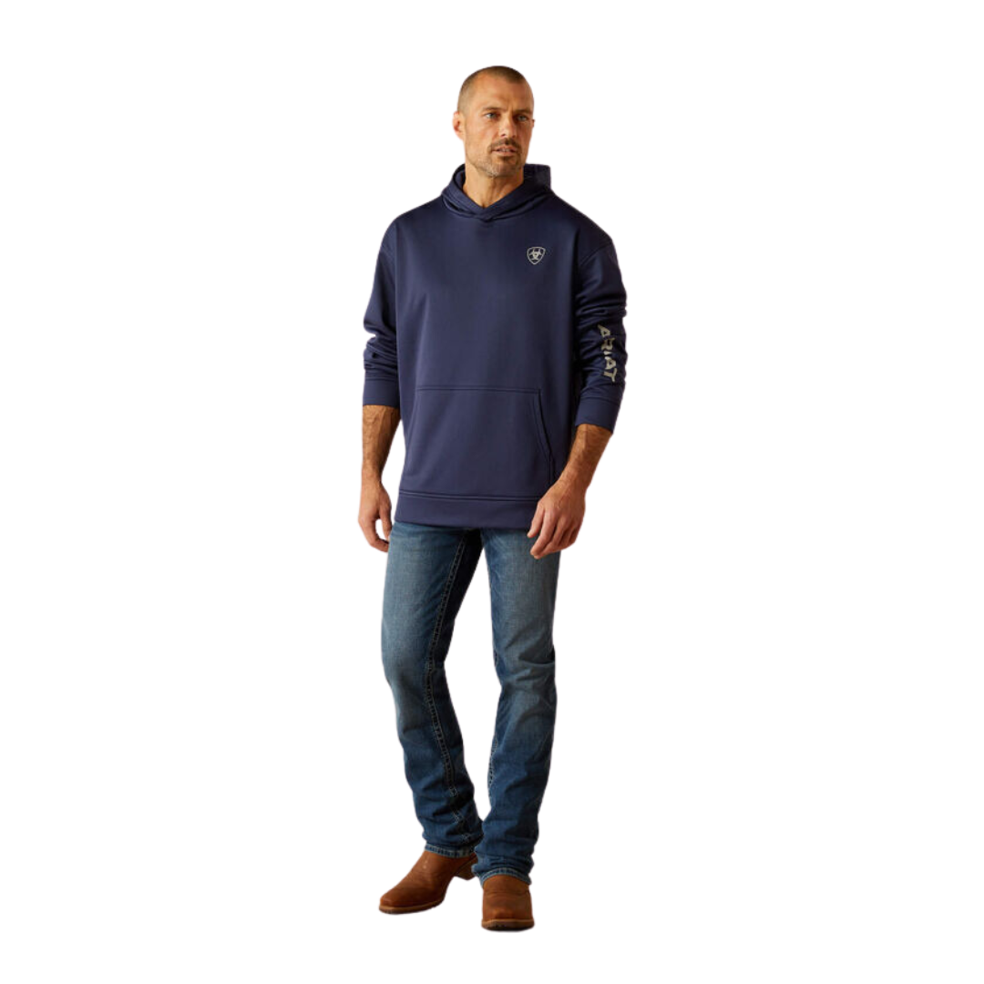 Ariat Men's Tek Fleece 2.0 American Circle Navy Heather Hoodie