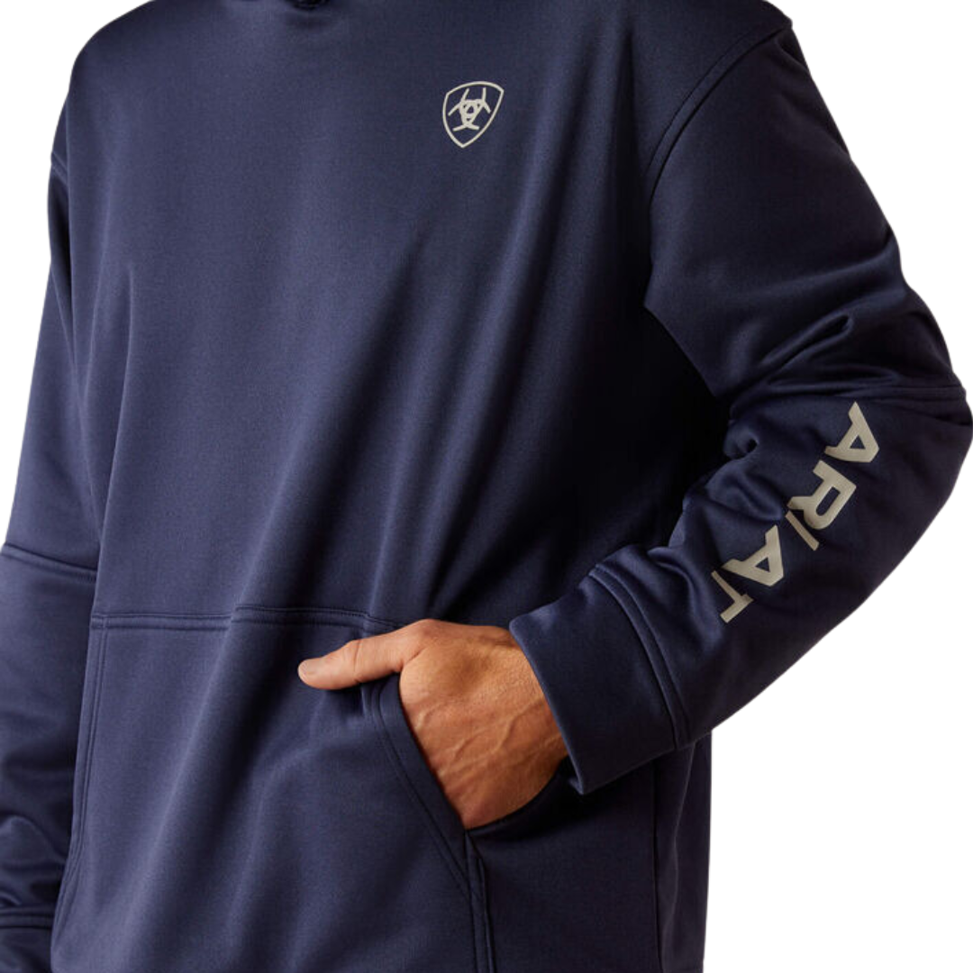 Ariat Men's Tek Fleece 2.0 American Circle Navy Heather Hoodie