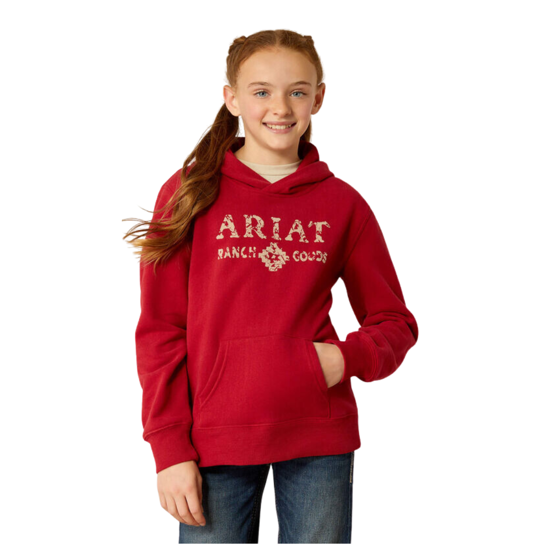 Ariat Youth Girl's Ranch Goods Rio Red Hoodie