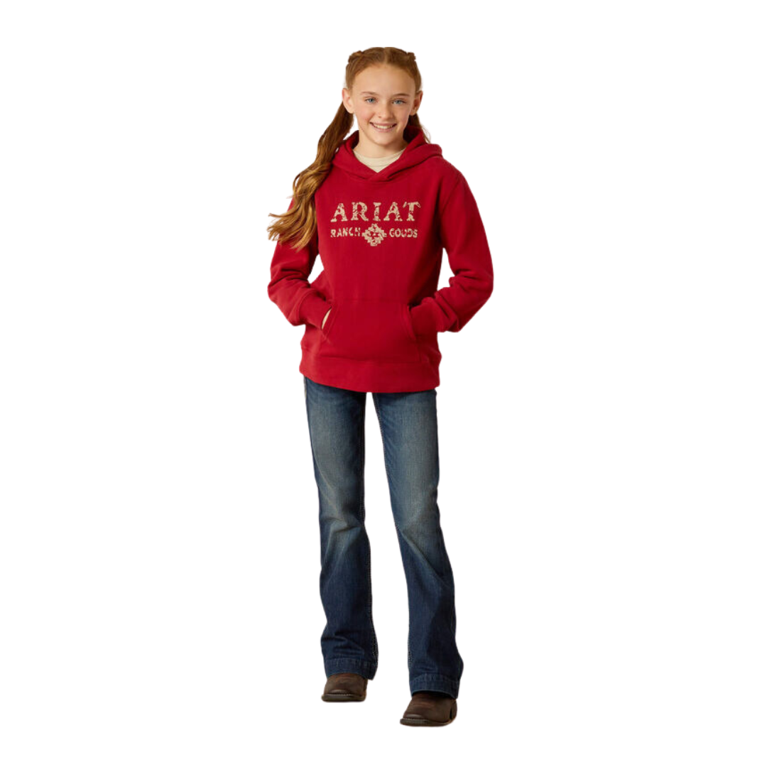 Ariat Youth Girl's Ranch Goods Rio Red Hoodie