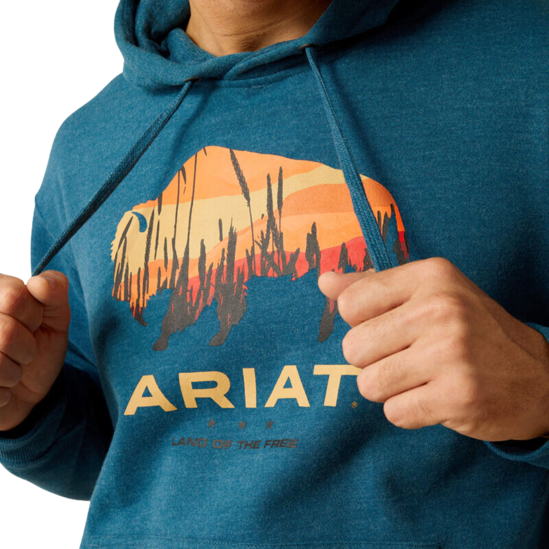 Ariat Men's Bison Plains Hydran Heather Hoodie