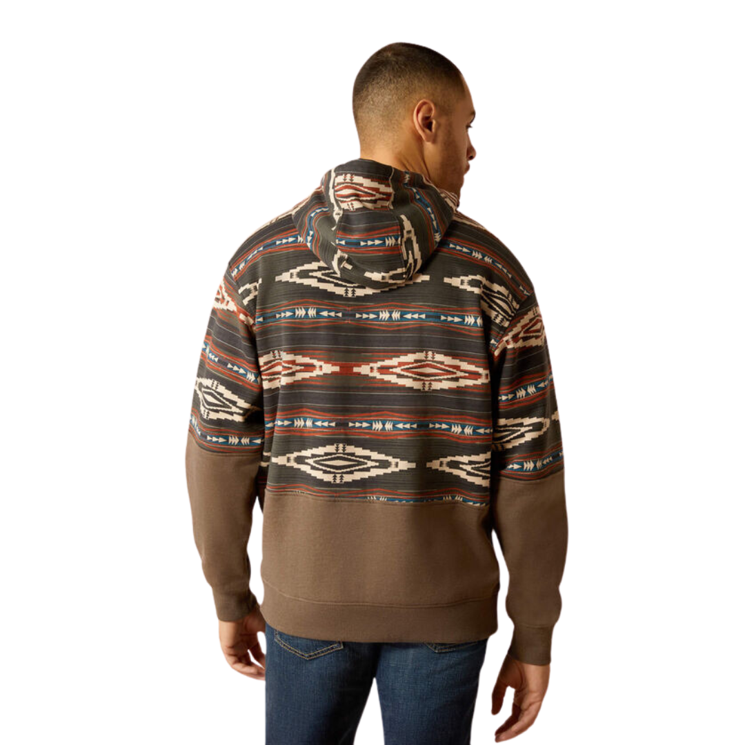 Ariat Men's Color Block Brindle Light Brown Hoodie