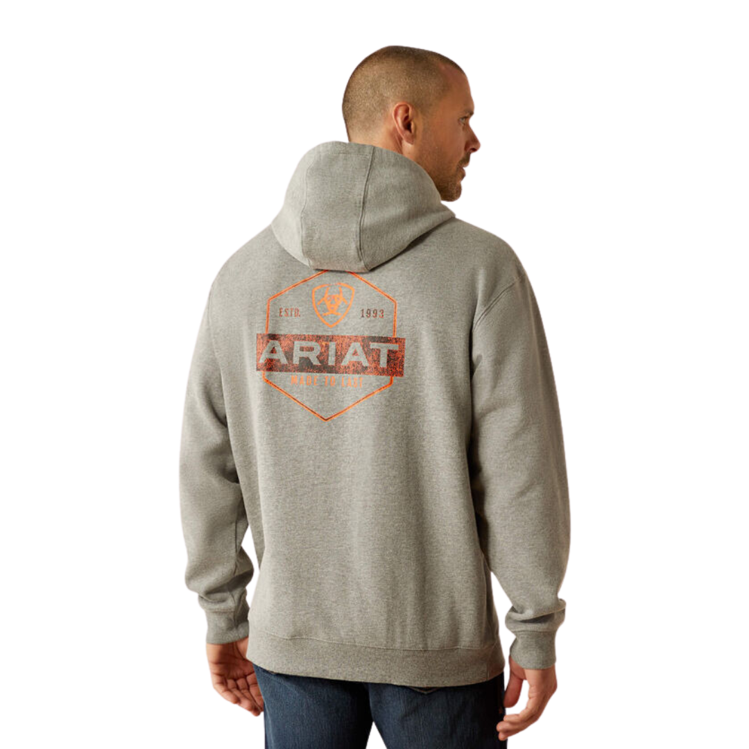 Ariat Men's Bold Hex Grey Heather Hoodie