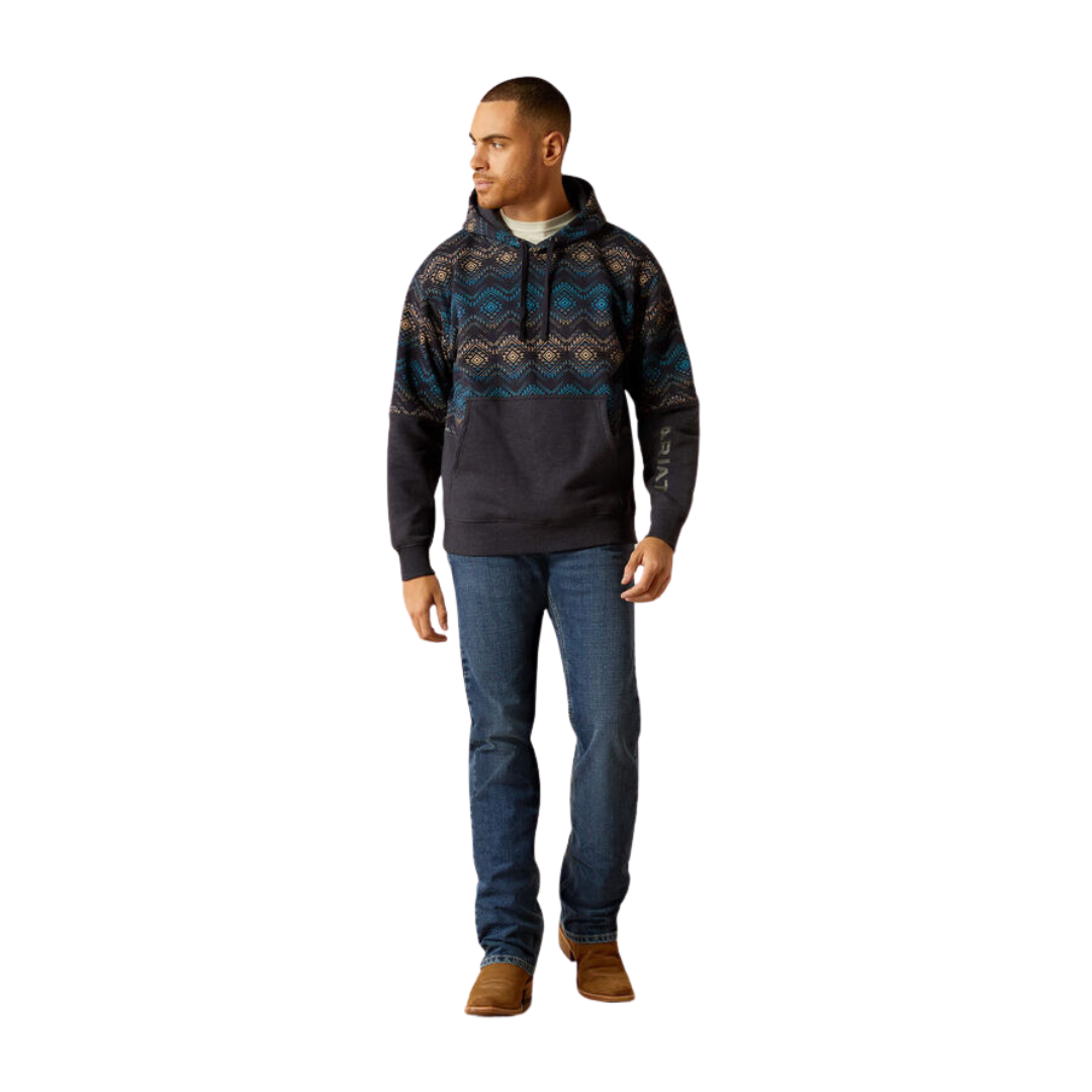 Ariat Men's Color Block Navy Hoodie