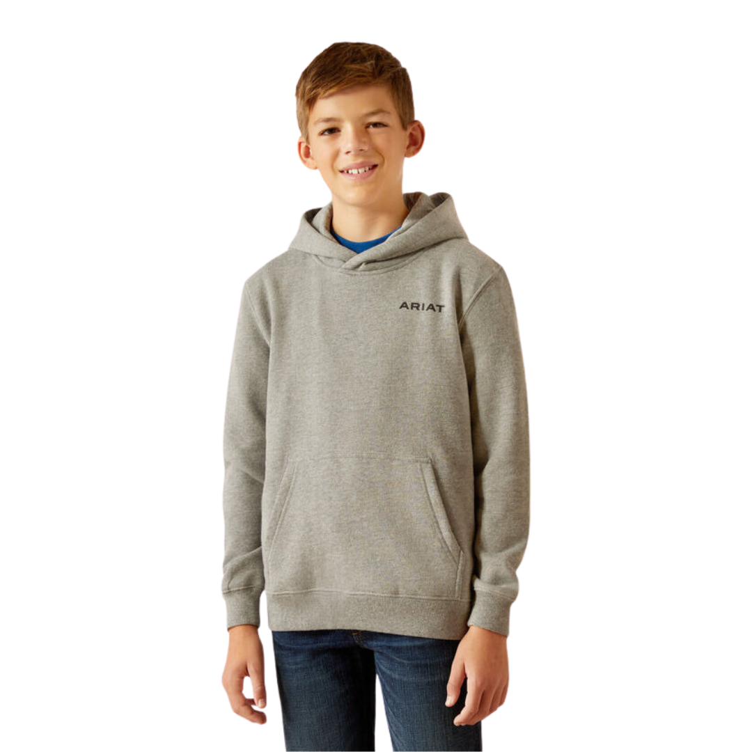 Ariat Kid's Bold Hex Grey Heather Hoodie