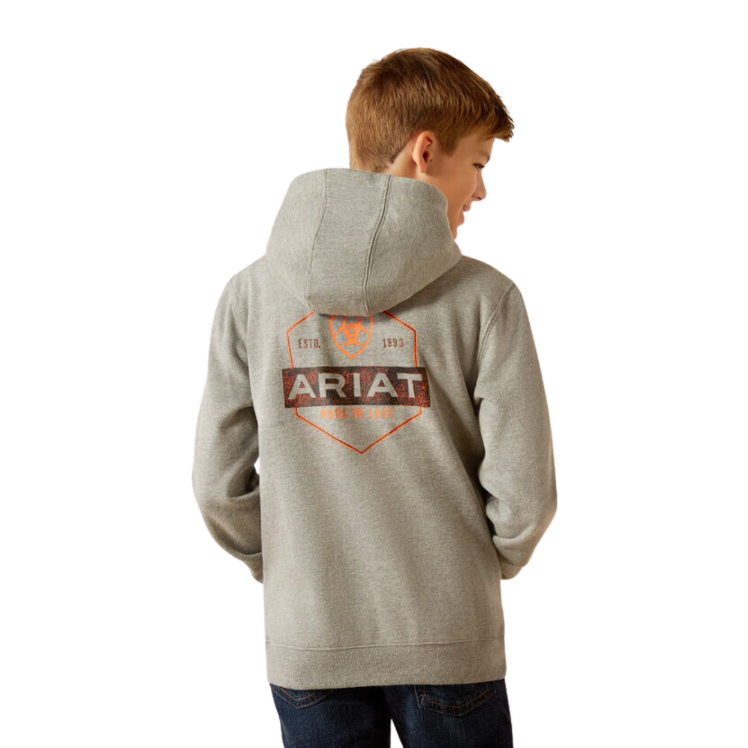 Ariat Kid's Bold Hex Grey Heather Hoodie