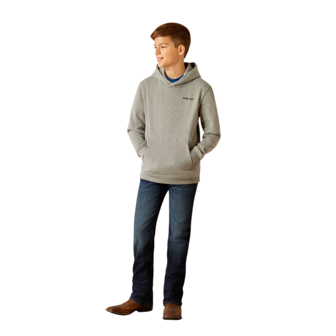 Ariat Kid's Bold Hex Grey Heather Hoodie