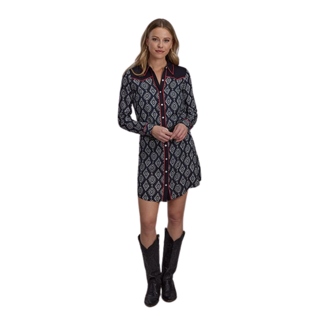 Roper Women's Black Lovely Rayon Shirt Dress