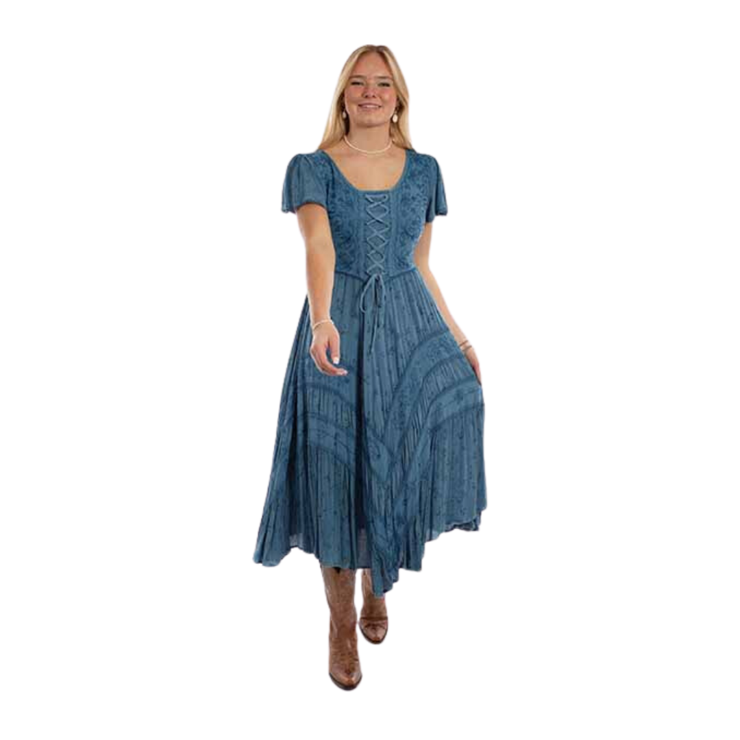 Scully Leathers Women's Long Blue Dress