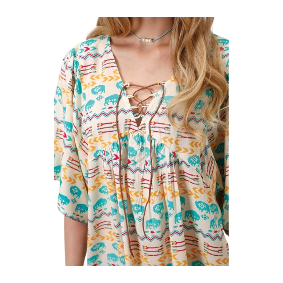 Roper Women's Multi-Color Buffalo Printed Dress
