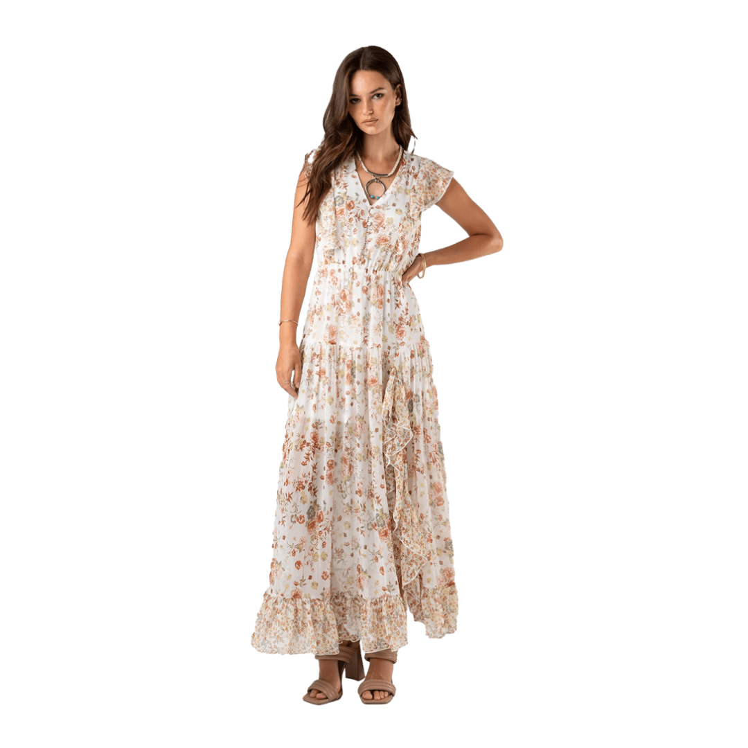 Miss Me Women's Floral Printed White Dress