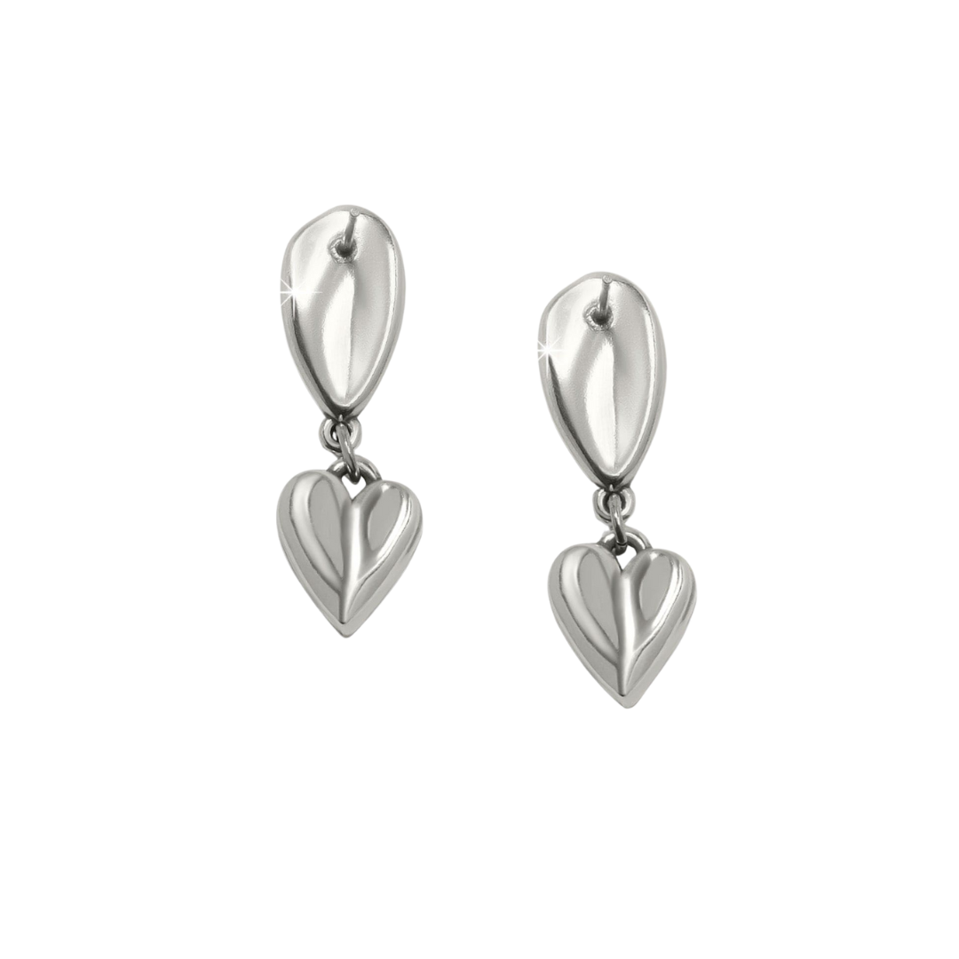 Brighton Women's Cascade Heart Unity Silver Gold Earrings