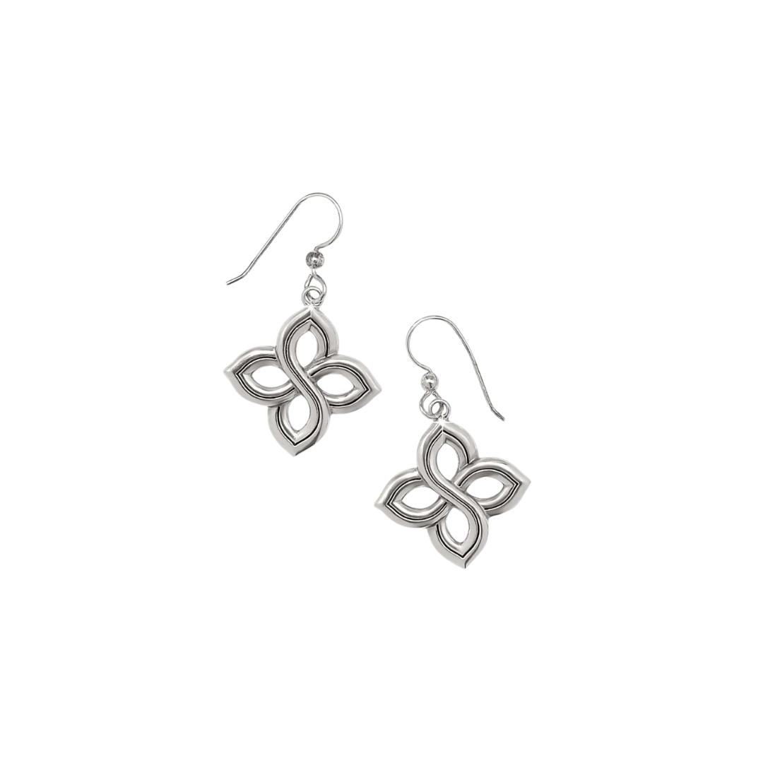 Brighton Women's Interlok Floral Knot French Silver Earrings