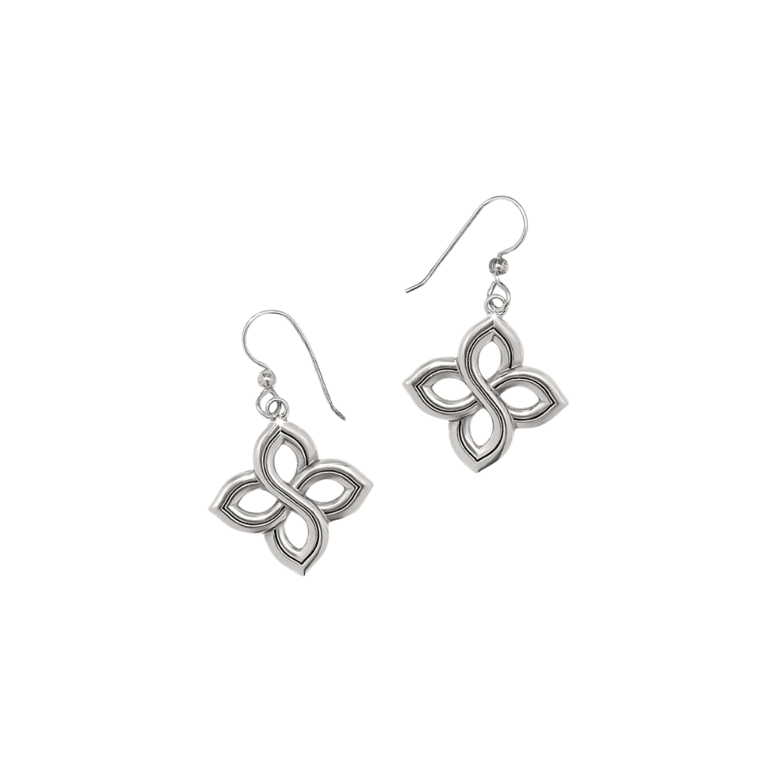 Brighton Women's Interlok Floral Knot French Silver Earrings