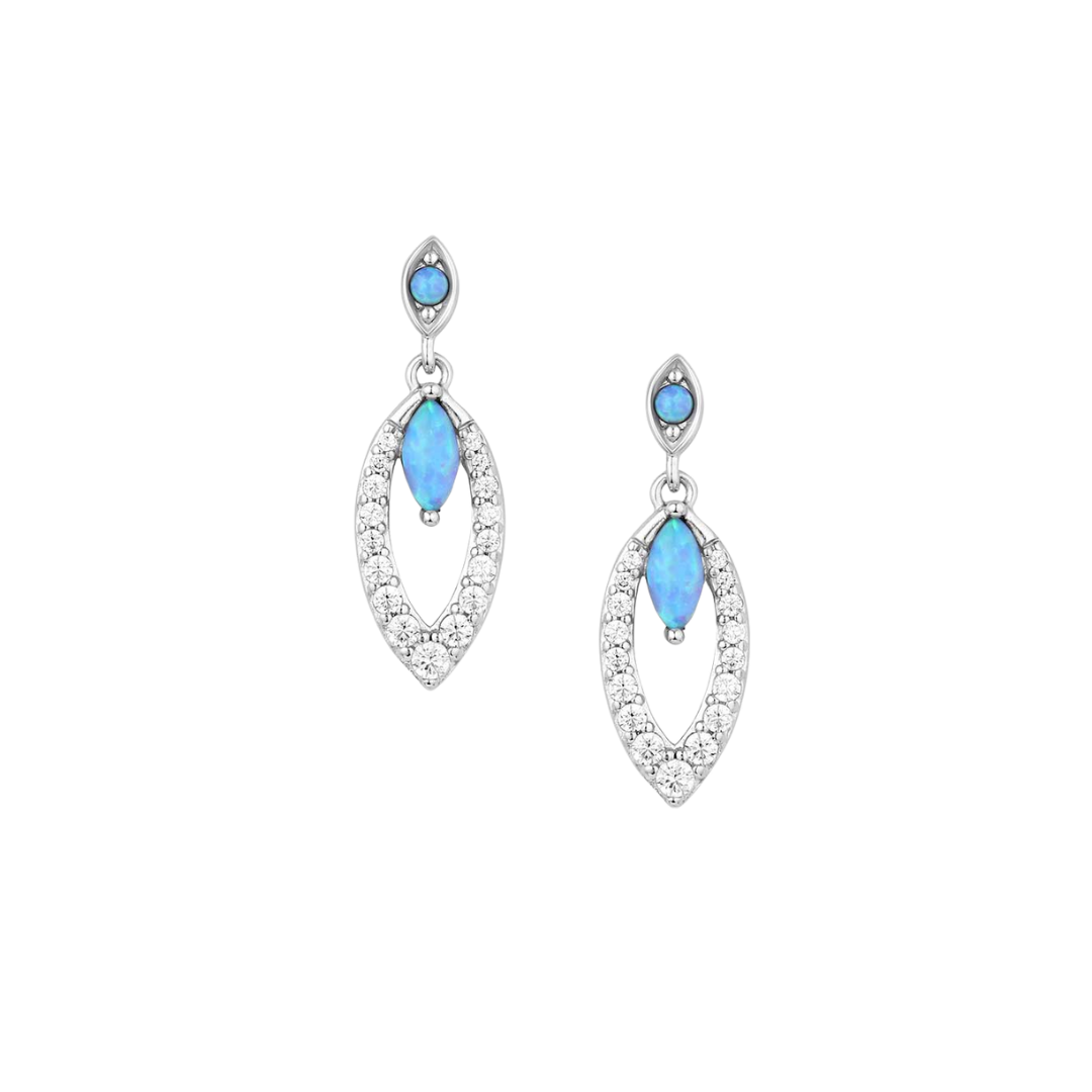 ◆STONEHENgE◆ Connection Silver Dancing Stone Earrings Dancing Stone Dangle Crown Earrings 925 Sterling Silver