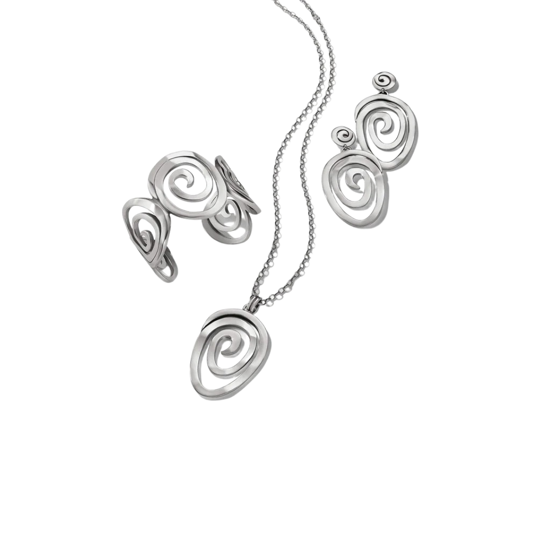 Brighton Women's Vertigo Vibe Statement Post Drop Silver Earrings