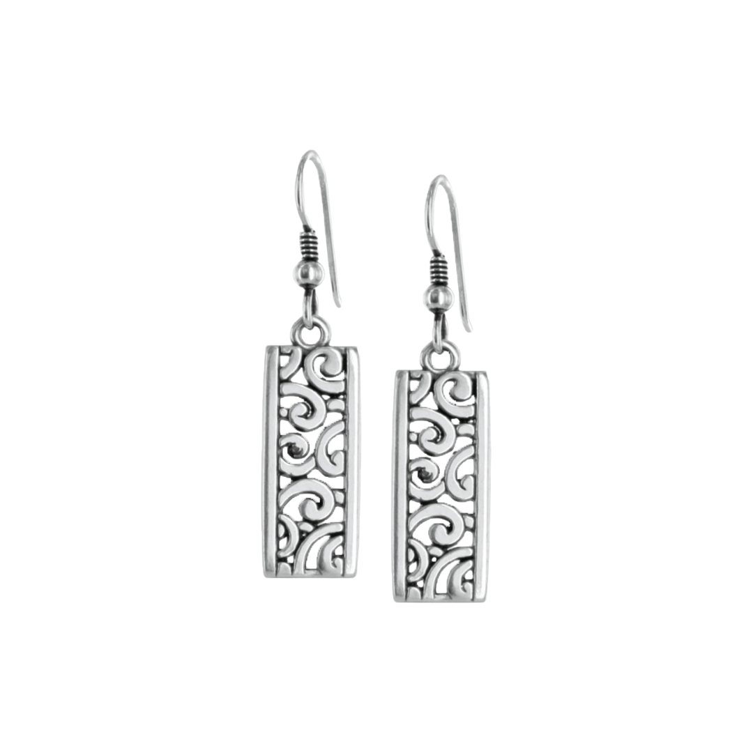 Brighton Women's Deco Lace French Wire Grey Earrings