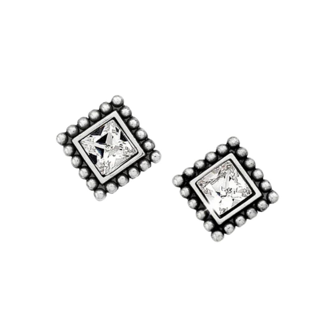 Brighton Women's Sparkle Square Mini Post Black Earrings