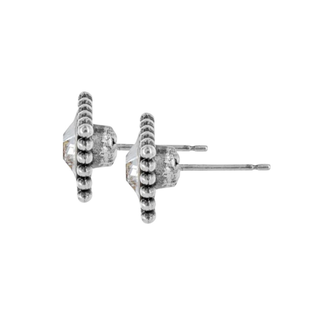 Brighton Women's Sparkle Square Mini Post Black Earrings