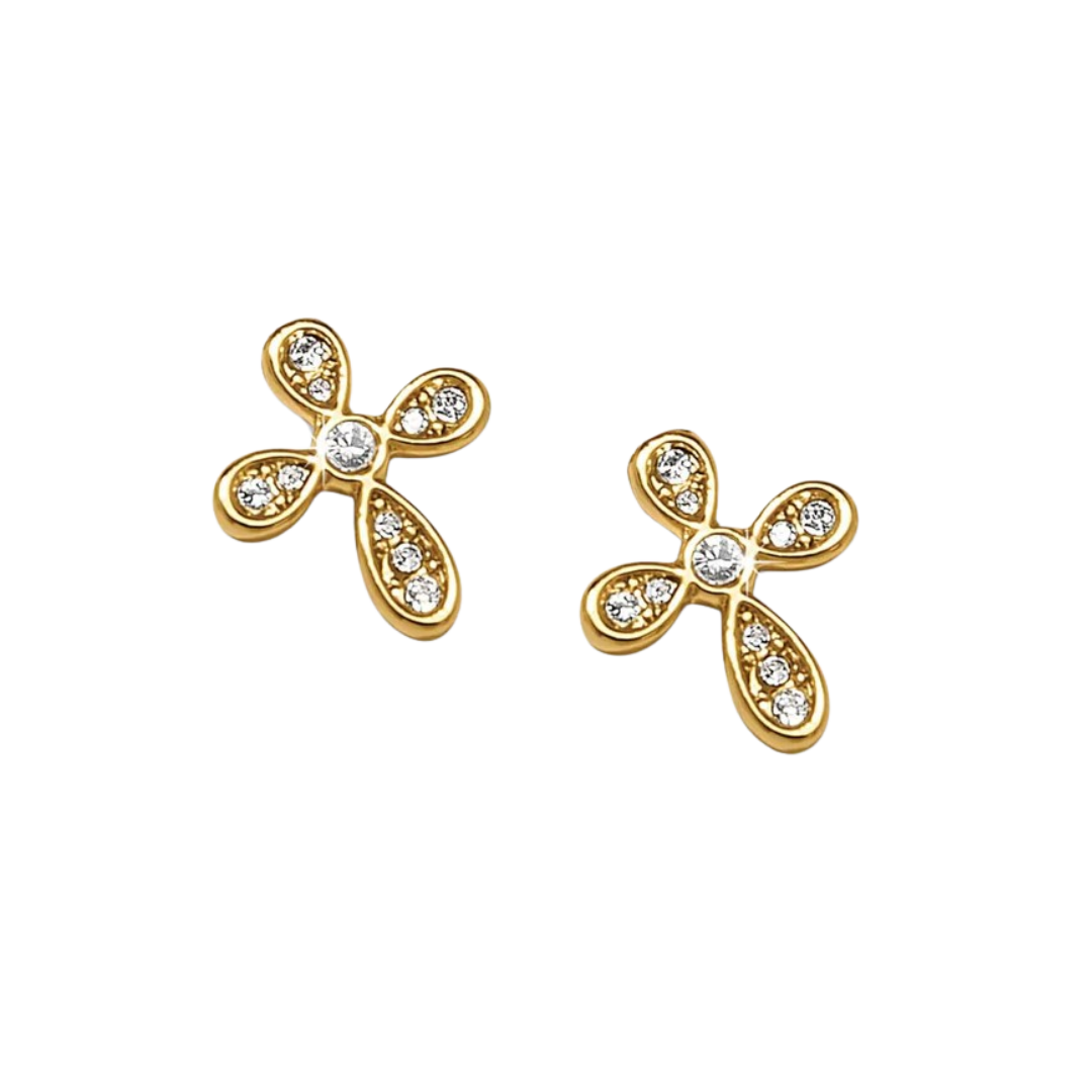 Brighton Women's Enchanting Cross Post Gold Earrings